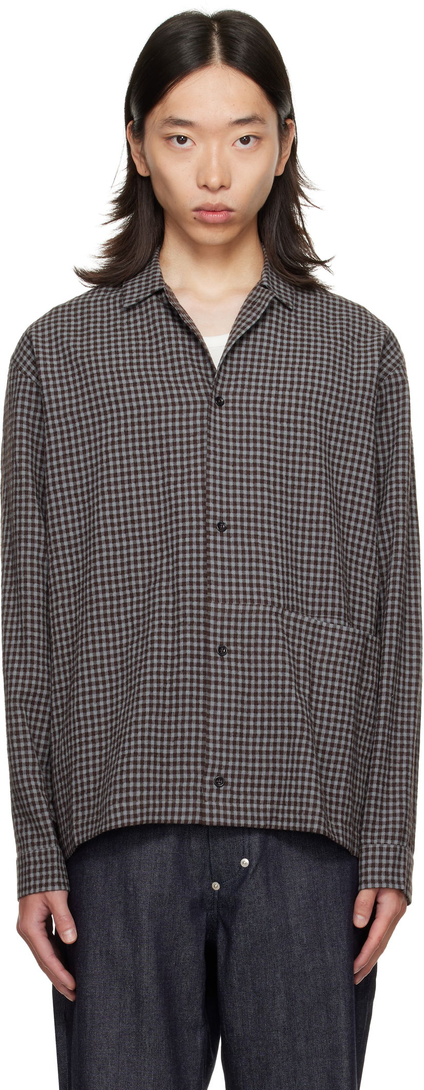 Srajce sage NATION SAGE NATION Siesta Check Button-Down Shirt Rjava | S139 SIESTA SHIRT WOOL COTTON