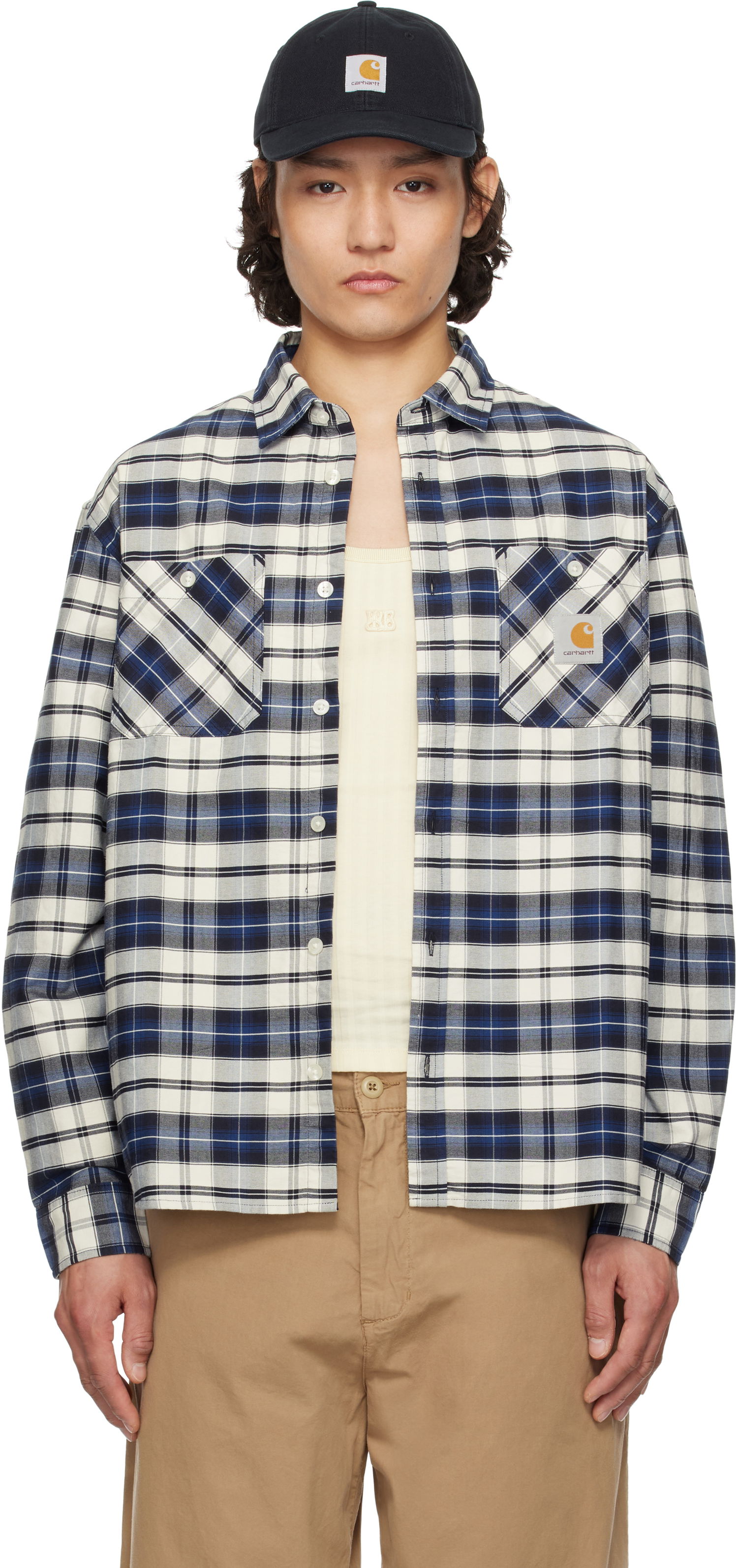 Srajce Carhartt WIP Carhartt WIP Tarbell Check Button-Down Shirt Modra | I034545, 0