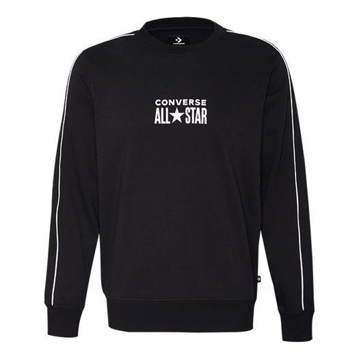 Pleteni pulover Converse All Star Track Crew Fleece Sweatshirt Črna | 10018257-A01