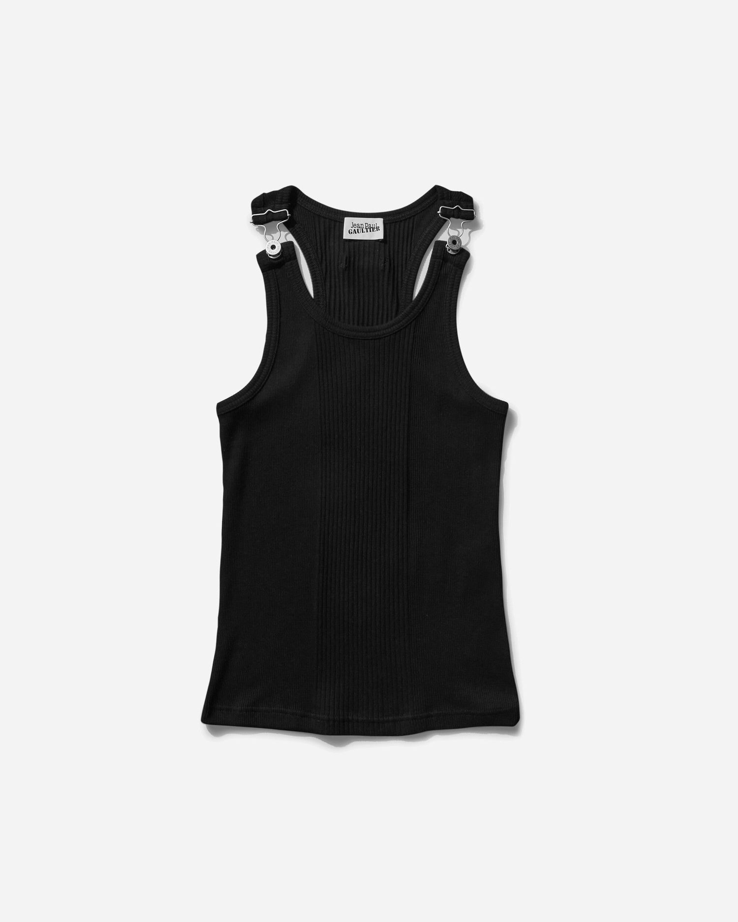 Majica brez rokavov Jean Paul Gaultier Patch Detail Ribbed Tank Top Črna | 24-25-U-DB023-J054 00, 1