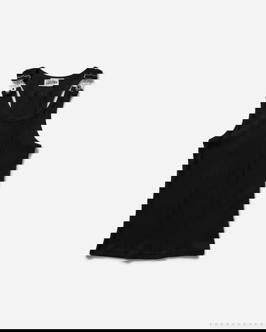 Majica brez rokavov Jean Paul Gaultier Patch Detail Ribbed Tank Top Črna | 24-25-U-DB023-J054 00, 1