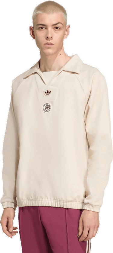 Pulover adidas Performance Terrace Icons Ajax Amsterdam Training Top Bež | JM7360, 4