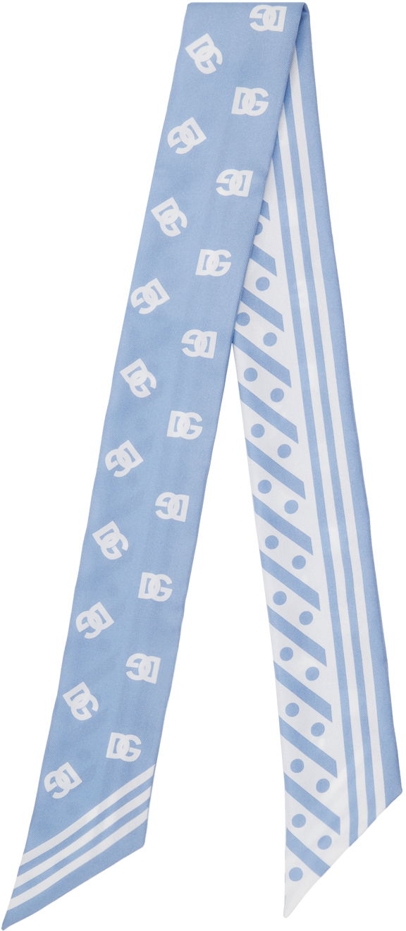 Šala Dolce & Gabbana DG Logo Twill Headscarf Modra | FS215A GDB7Y, 0