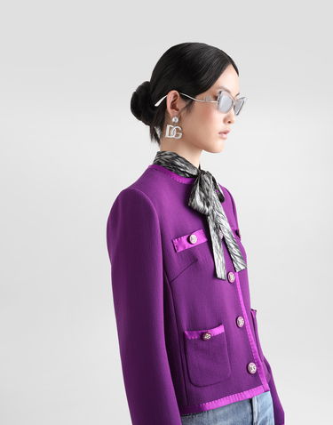 Jakna Dolce & Gabbana Short Single-breasted Wool Jacket Lila | F27DETFU2TZF0373, 3