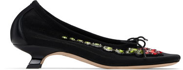 Superge in čevlji Simone Rocha Simone Rocha Embellished Flower Mesh Ballerina Heels Črna | LH15B 0804, 0