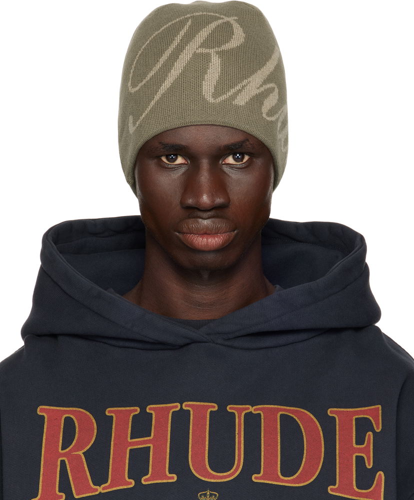 Beanie Rhude Rhude Script Knit Beanie Zelena | RHPS25HA01472