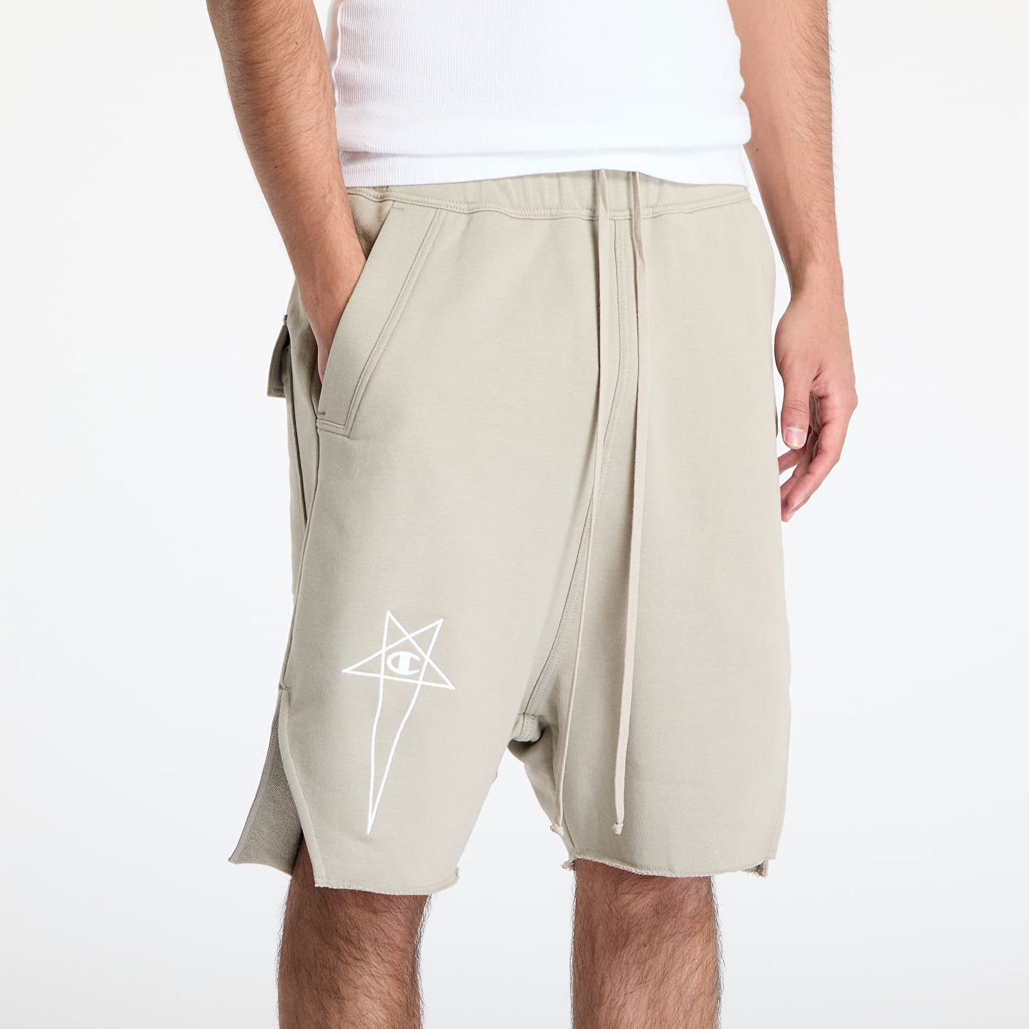 Kratke hlače Rick Owens Rick Owens DRKSHDW x Champion Beveled Pods Shorts XXL Bež | CM01E1688 CHFE 08, 1