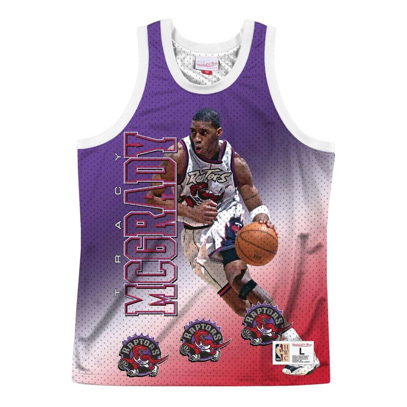 Dres Mitchell & Ness NBA Toronto Raptors Behind The Back Tracy Mcgrady Jersey Lila | MSTKMI19002-TRAWHITTMC