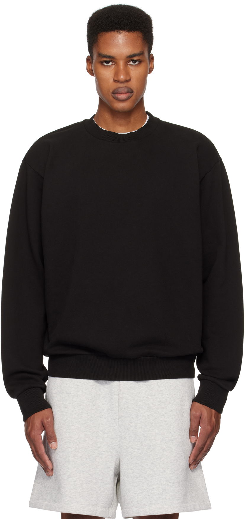 Pulover SKIMS Terry Classic Crewneck Sweatshirt Črna | PL-PLO-6410M