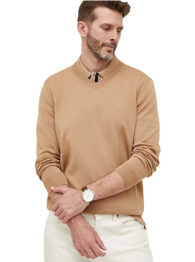 Pleteni pulover BOSS Sweater Bež | 50476363