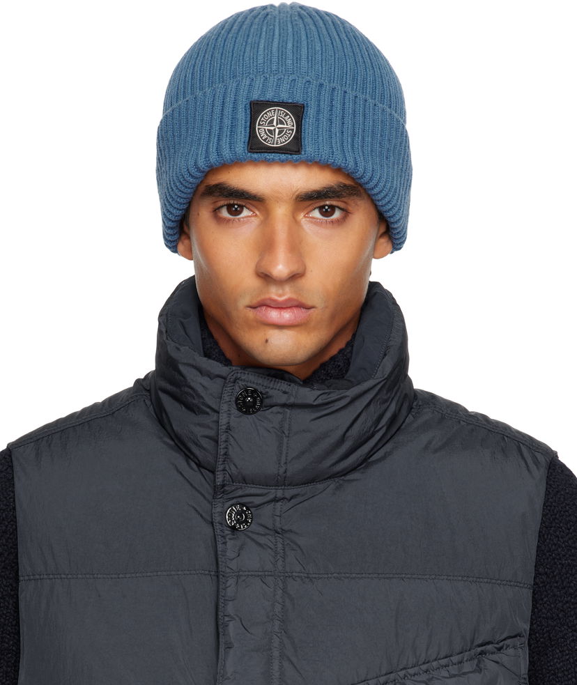 Beanie Stone Island Full Rib Beanie Modra | S15 N100002 S00C3