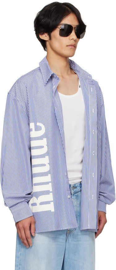 Srajce Rhude Rhude Side Logo Long Sleeve Shirt Modra | RHPF25SR10012, 1