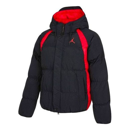 Puhovka Jordan Jordan Contrasting Print Hooded Puffer Jacket Črna | DA9807-010, 0