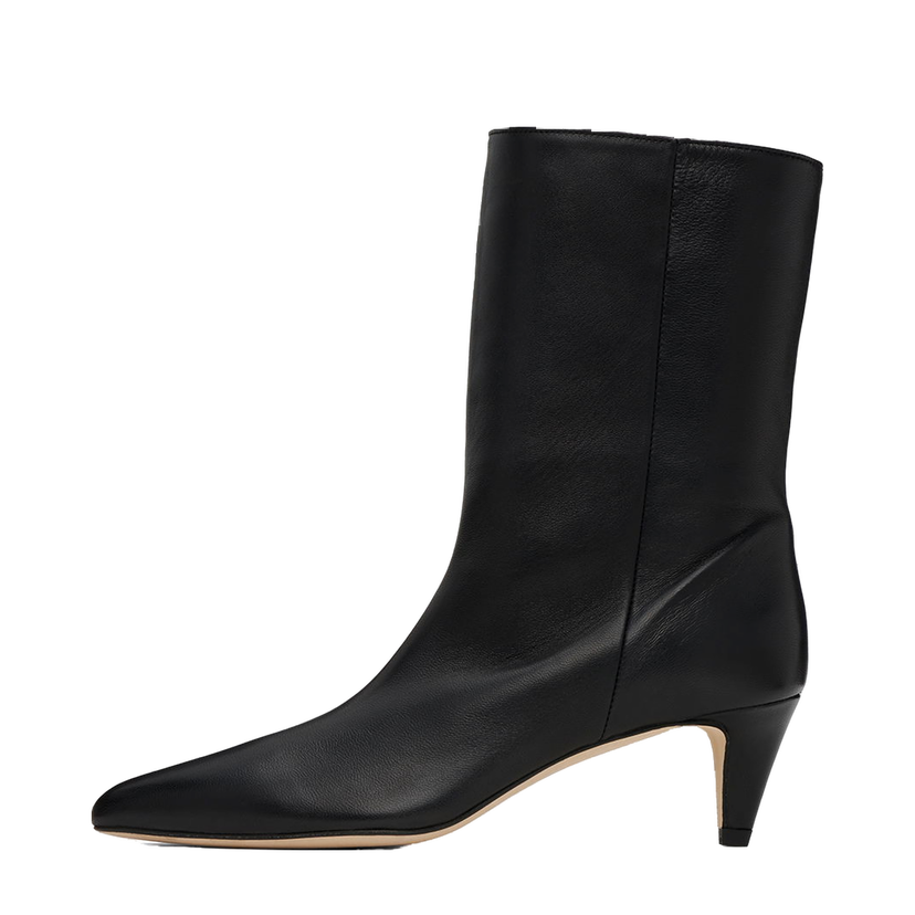Superge in čevlji BY FAR Lysander Leather Kitten Heel Boots Črna | MWFBO068LL028BK001PL