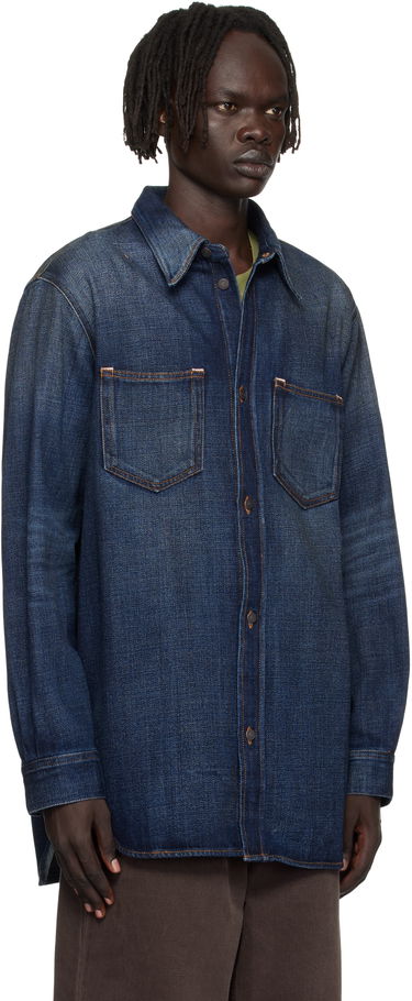 Srajce Acne Studios Acne Studios Denim Button-Up Shirt Modra | CB0112-, 4