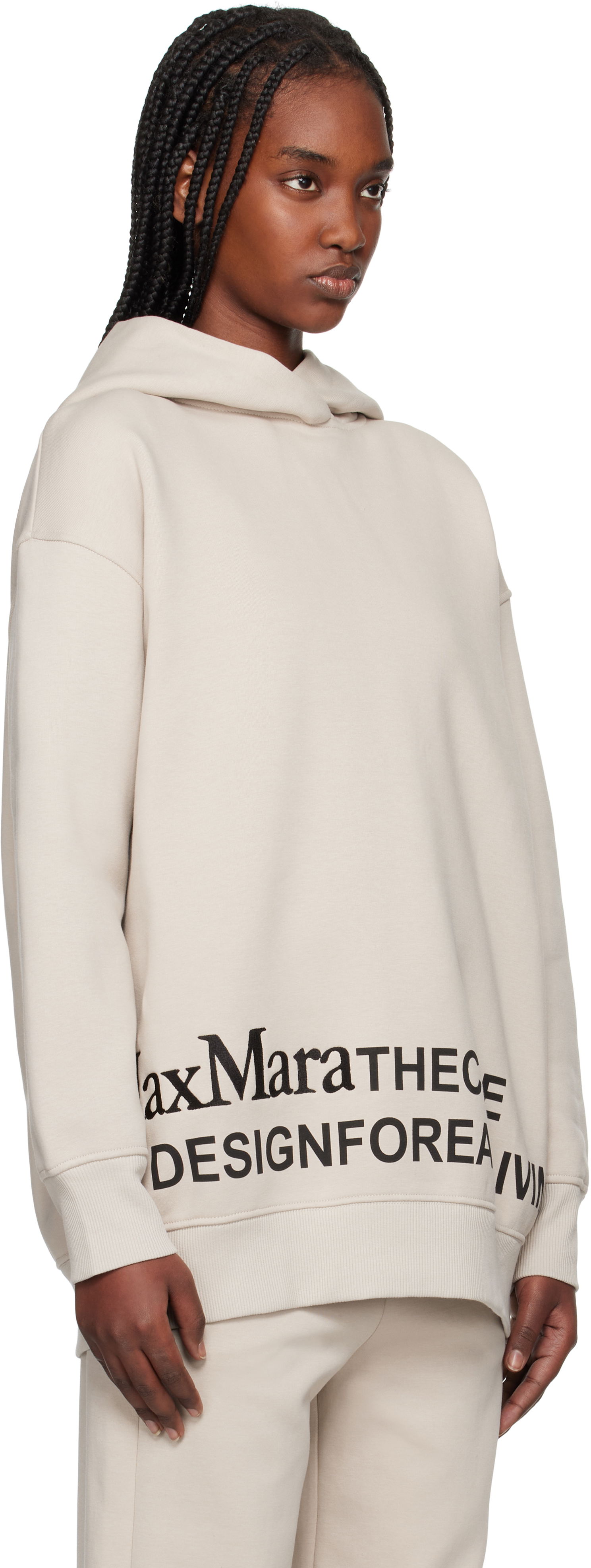 Pulover Max Mara Max Mara Felpa Hoodie Bež | 2519921021600, 1