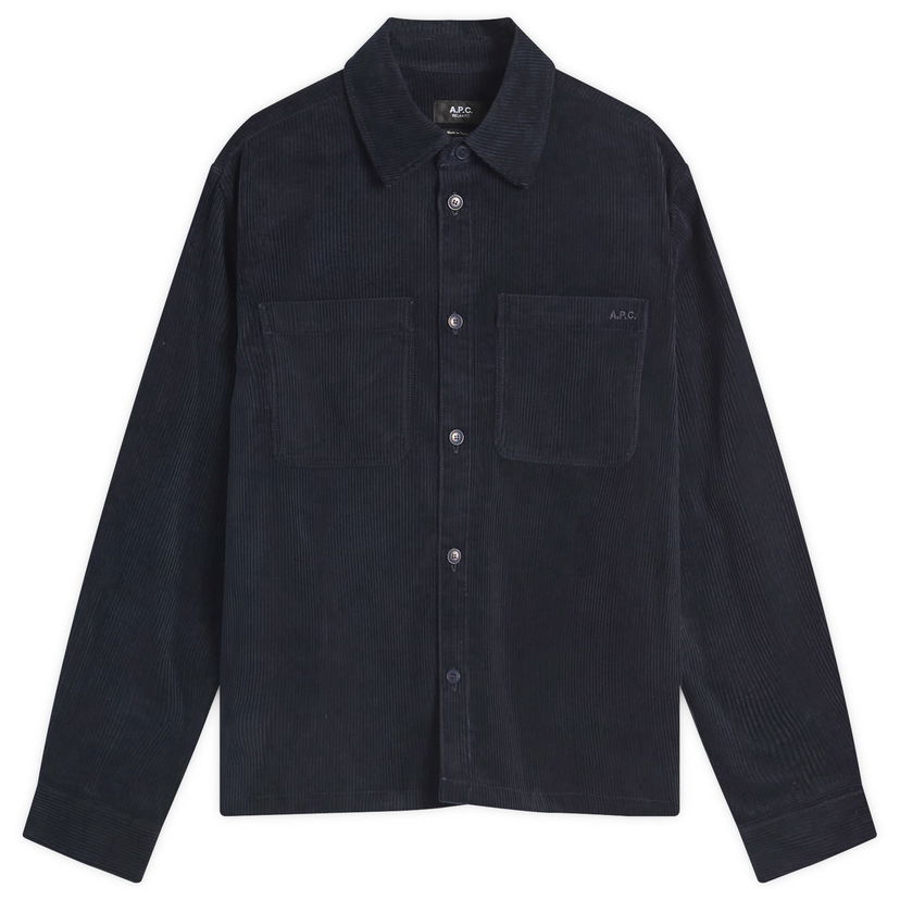 Srajce A.P.C. Men's Leon Corduroy Overshirt Mornarica | COHBB-H32019-IAK