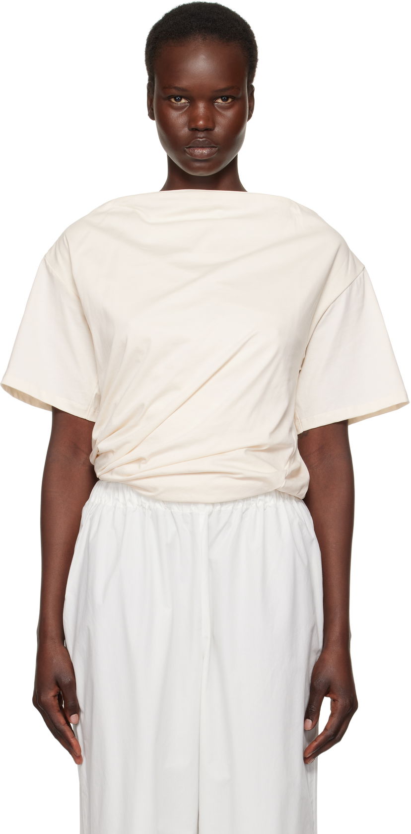 Majica Baserange Baserange Turn Twist Front T-Shirt Bež | TOTUS-RC-SP25