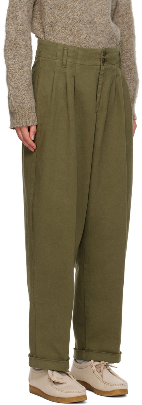 Hlače YMC YMC Keaton Pleated Trousers Zelena | Q4AZG, 1