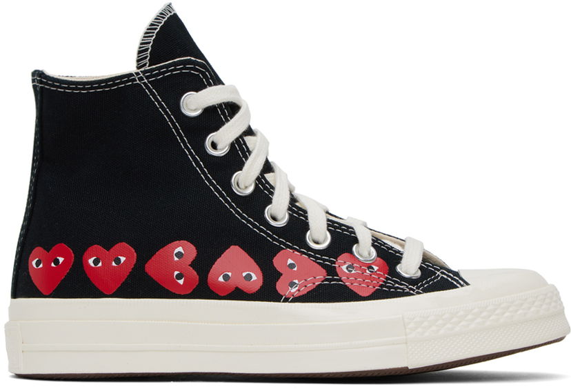 Majica Comme des Garçons COMME des GARÇONS PLAY Chuck 70 Multi Heart Črna | K127