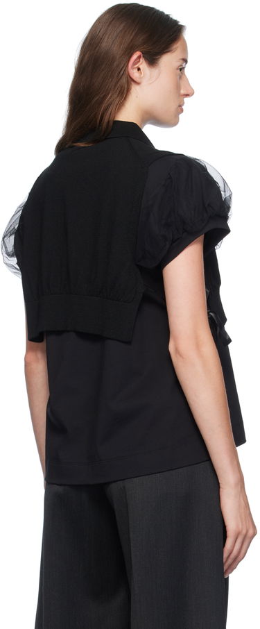 Majica brez rokavov Simone Rocha Simone Rocha Embellished Knit Vest Črna | VMK6WB 0646, 2