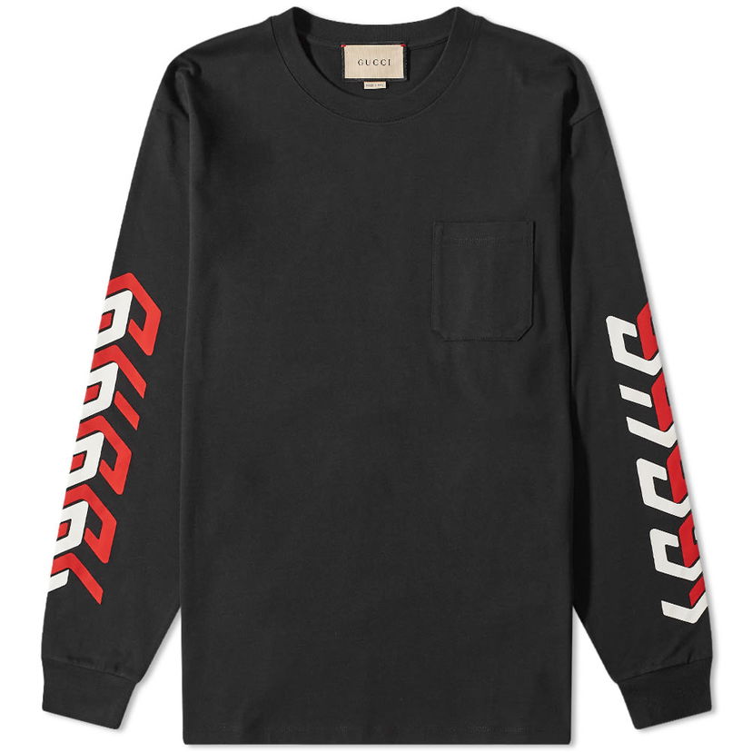 Majica Gucci Gucci Geometric Long Sleeve T-Shirt Črna | 676063-XJDWA-1152