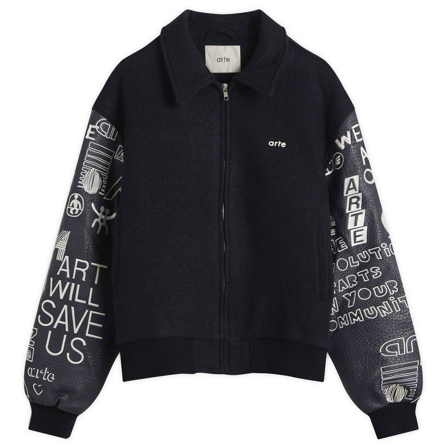 Bomber jakna Arte Antwerp Art Saves College Jacket, Size Large Mornarica | AW25-074J-NVY, 0