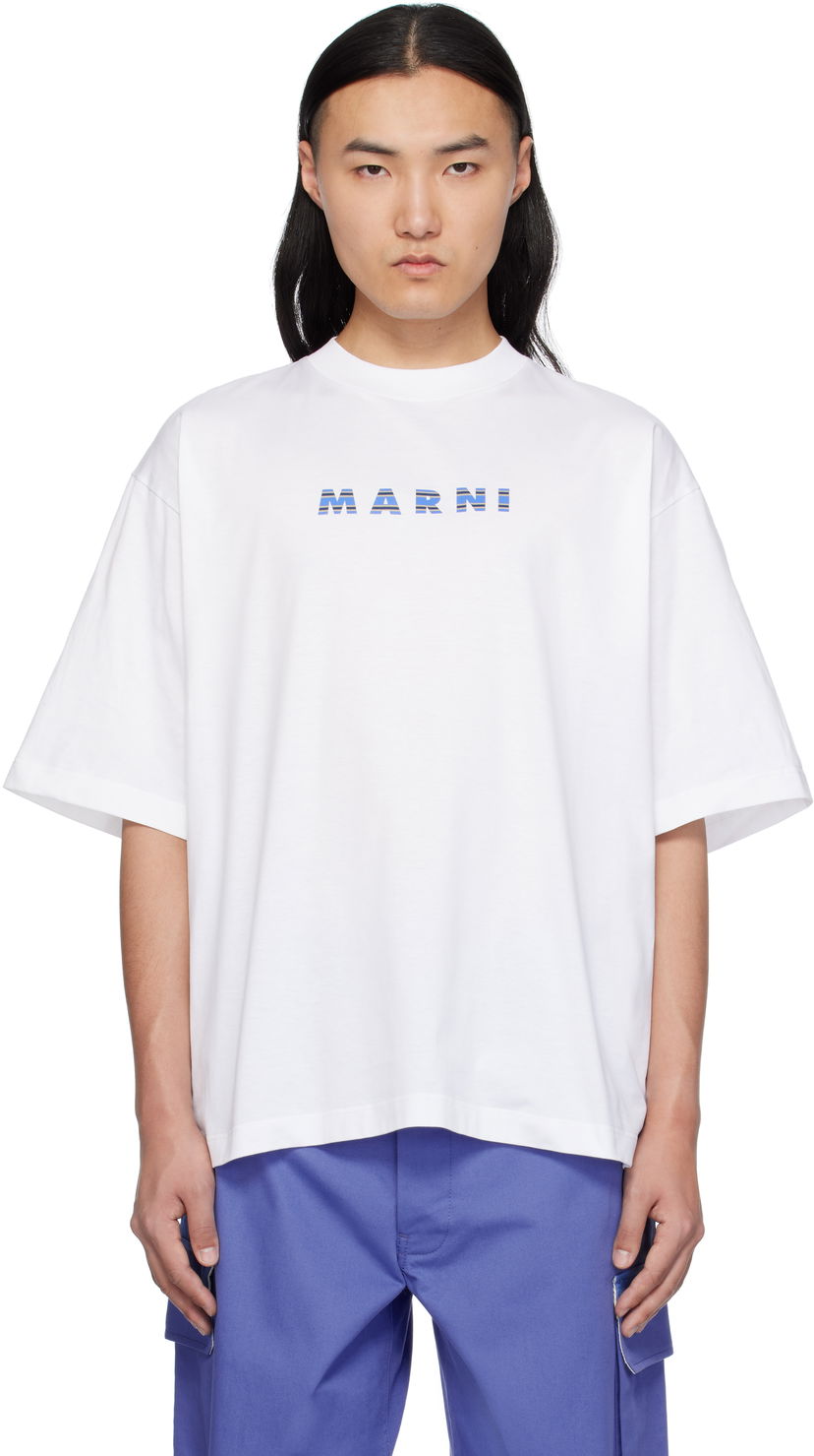 Majica Marni Marni Crewneck Logo T-Shirt Bela | HUMU0223HP USCX51