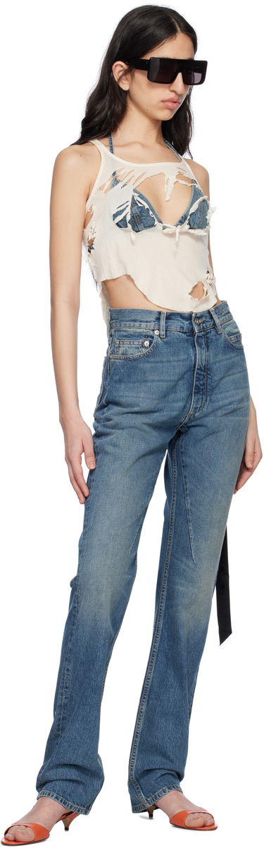 Kavbojke Rick Owens Rick Owens DRKSHDW Hollywood Granbury Jeans Modra | DS01E3315 DWB, 3