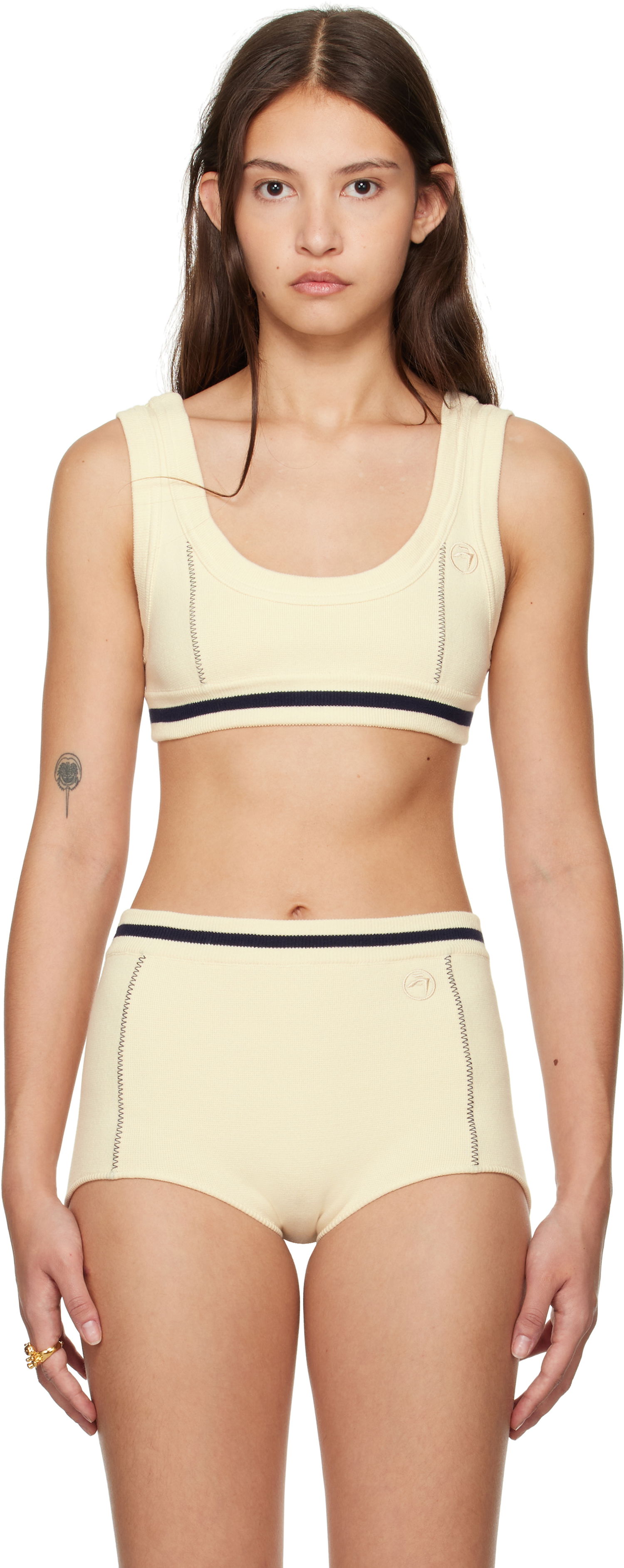 Modrček Ambush Contrast Stitch Bra Top Bež | BWHR001F24KNI0013131, 0