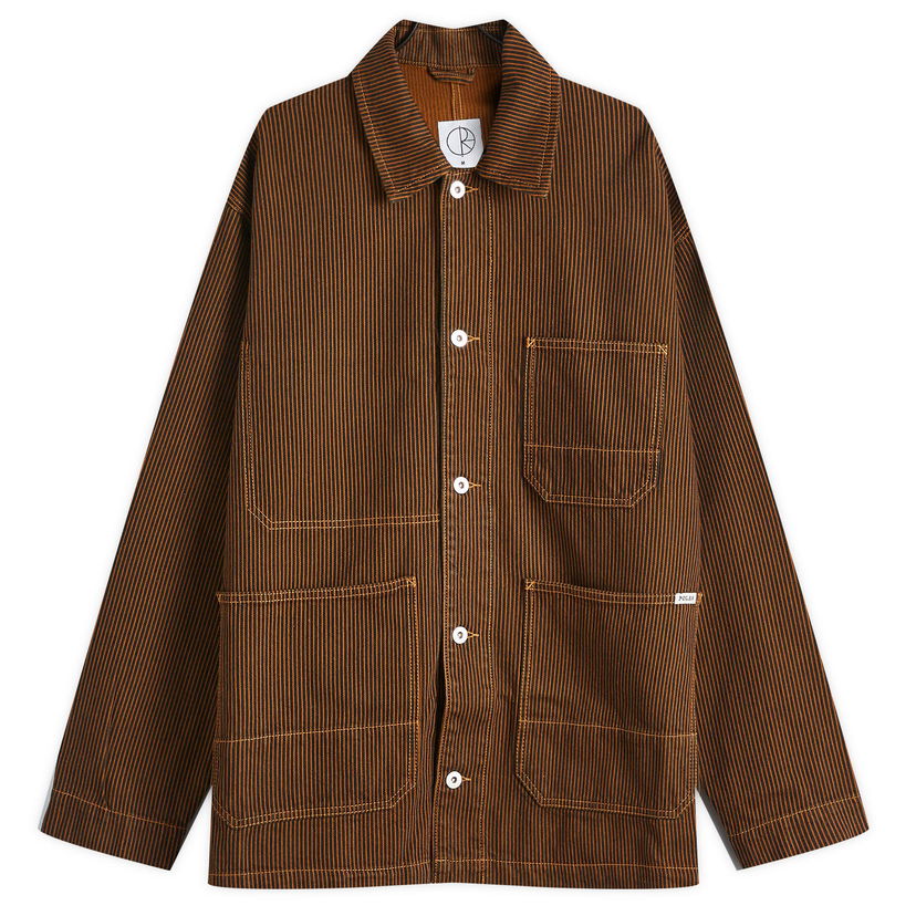 Srajce Polar Skate Co. Hickory Stripe Ezra Jacket Rjava | PSC-W24-5