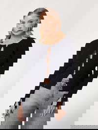 Glitter Cardigan With Logo Buttons