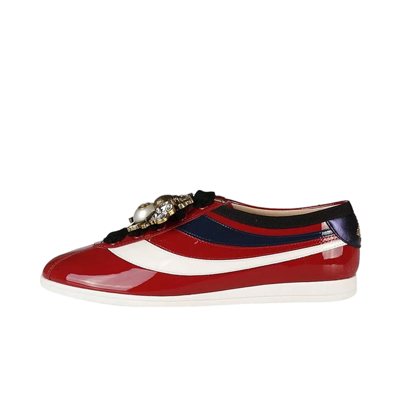 Superge in čevlji Gucci Falacer Patent Leather Sneaker Red Vernice Crystal (Women's) Rdeča | 493692 BS7Y0 6473