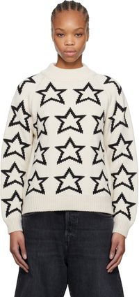 Re/Done Mock Neck Star Sweater