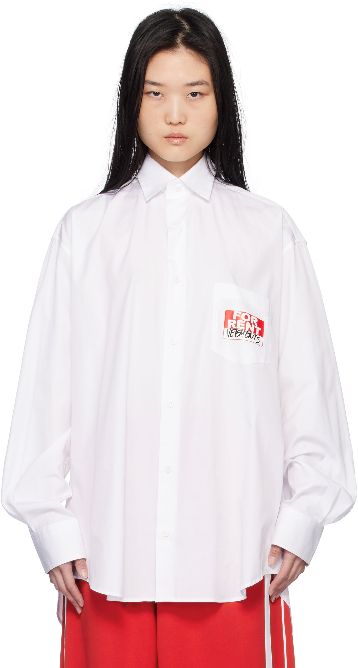 Srajce VETEMENTS Vetements 'For Rent' Classic Shirt Bela | UA66SH450W, 0