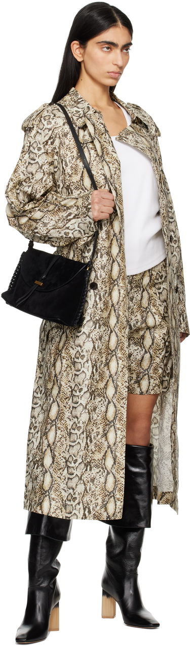 Trenčkot ISABEL MARANT Isabel Marant Freanne Snakeskin Trench Coat Bež | MA0410FA-C1C01I, 3
