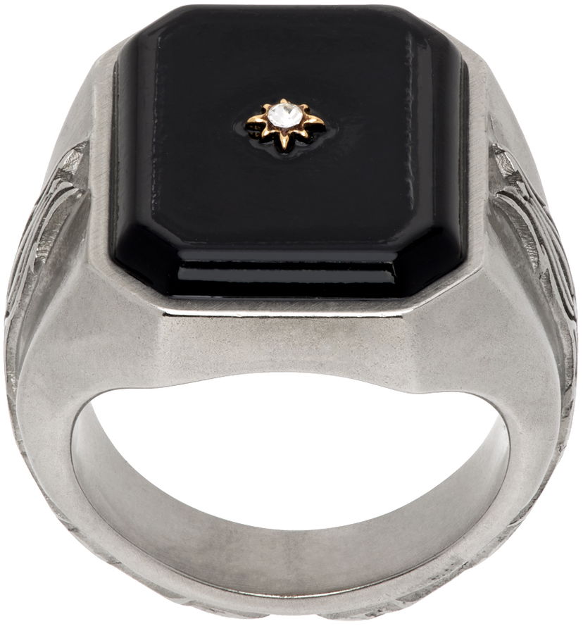 Prstan Maison Margiela Enamel Signet Ring Siva | SM1UQ0102 P6478