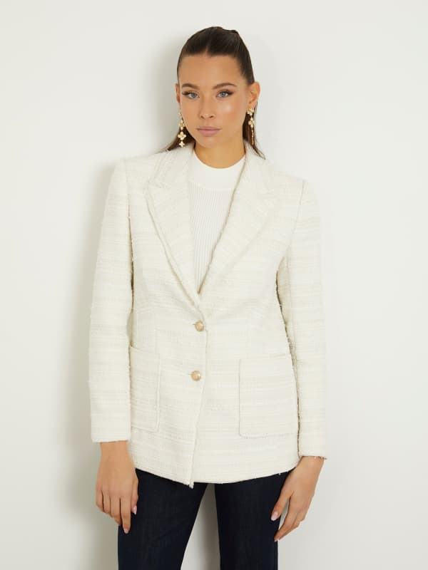 Jakna GUESS Tweed Single Breasted Blazer Bela | W4GN49WG5F2