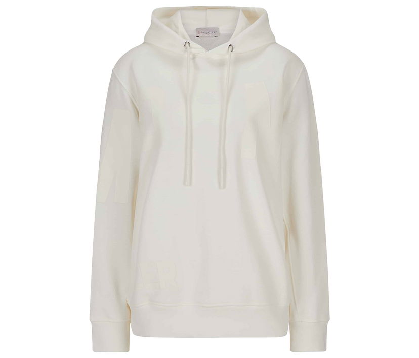 Pulover Moncler Logo Hoodie Bela | 8G00038 809LC
