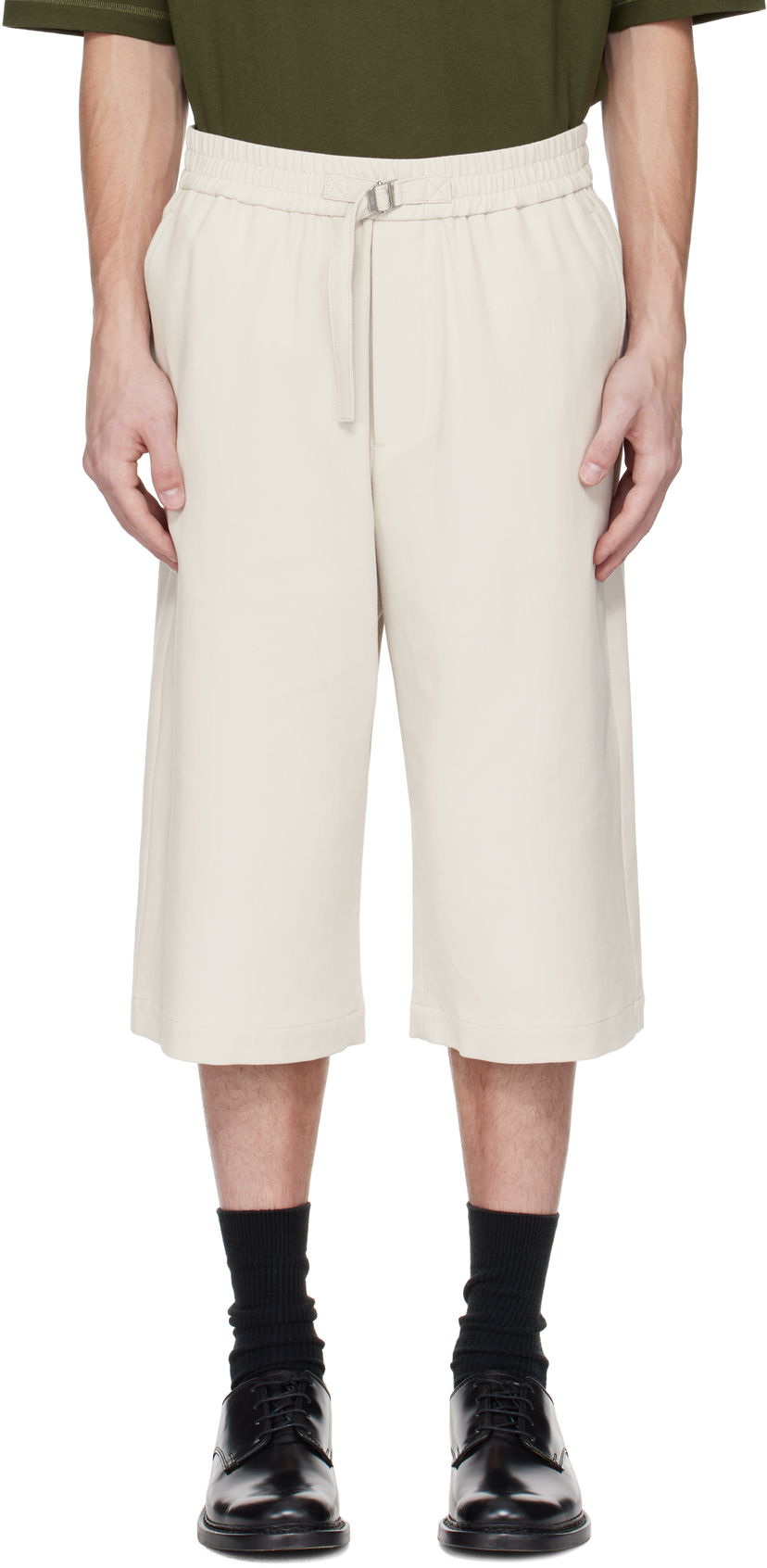 Kratke hlače AMI AMI Paris Elasticated Shorts Bež | HSO310.CO0106