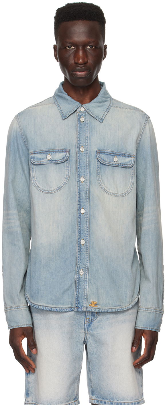 Srajce Courrèges Denim Shirt Modra | 124DCH015CO0102