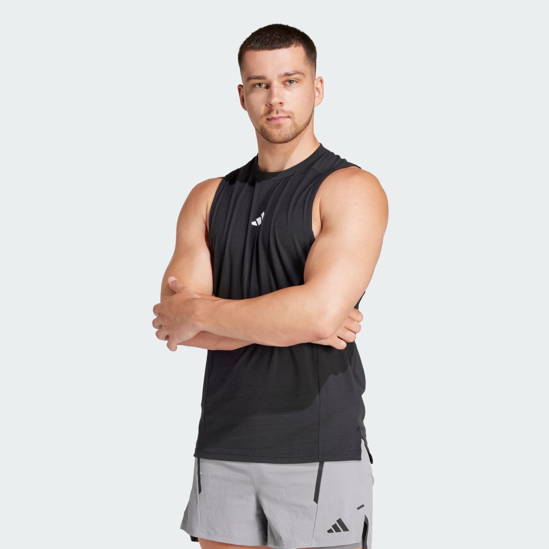 Majica brez rokavov adidas Performance Designed for Training Workout Top Črna | IK9726, 0