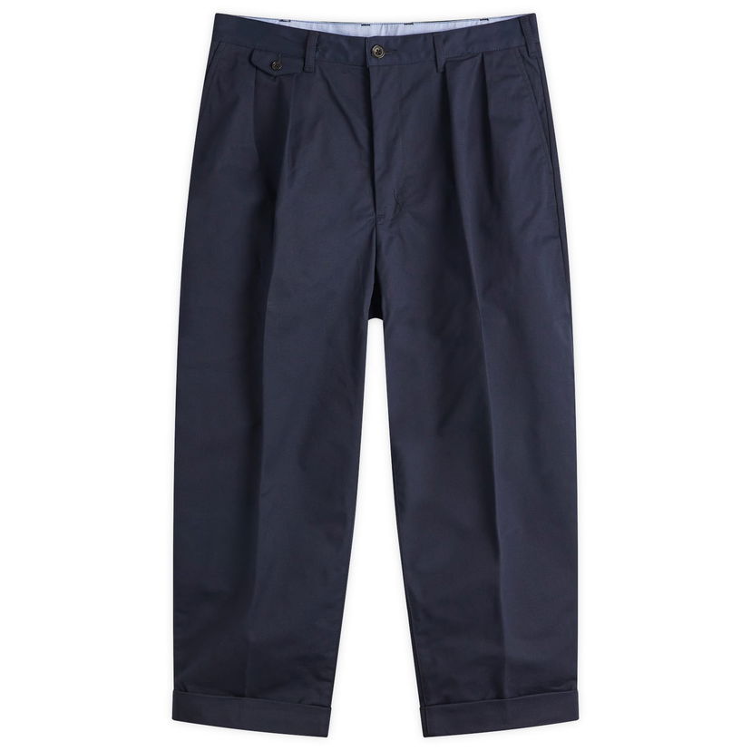Hlače BEAMS Beams Plus 2 Pleat Chino Trousers, Size Small Mornarica | 3823-0097-874-79