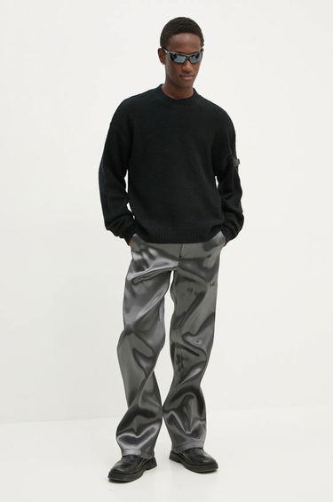 Pleteni pulover HELIOT EMIL Lightweight Wool Sweater Črna | AW24.M.07.067.BLK01, 2
