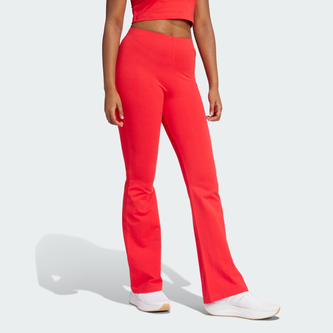 Trenirka adidas Performance Essentials Small Logo Flared Leggings Rdeča | JD3074, 1