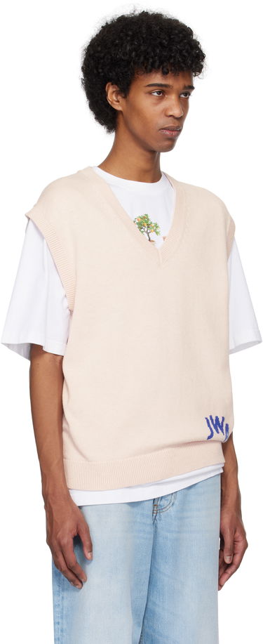 Telovnik JW Anderson JW Anderson 'JWA' V-Neck Knit Vest Roza | KW1349-YN0398, 1