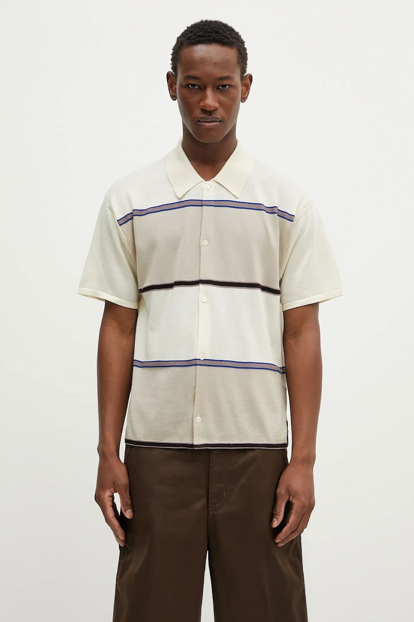Srajce Paul Smith Paul Smith Striped Knitted Shirt Bela | M1R.263Z.P02680