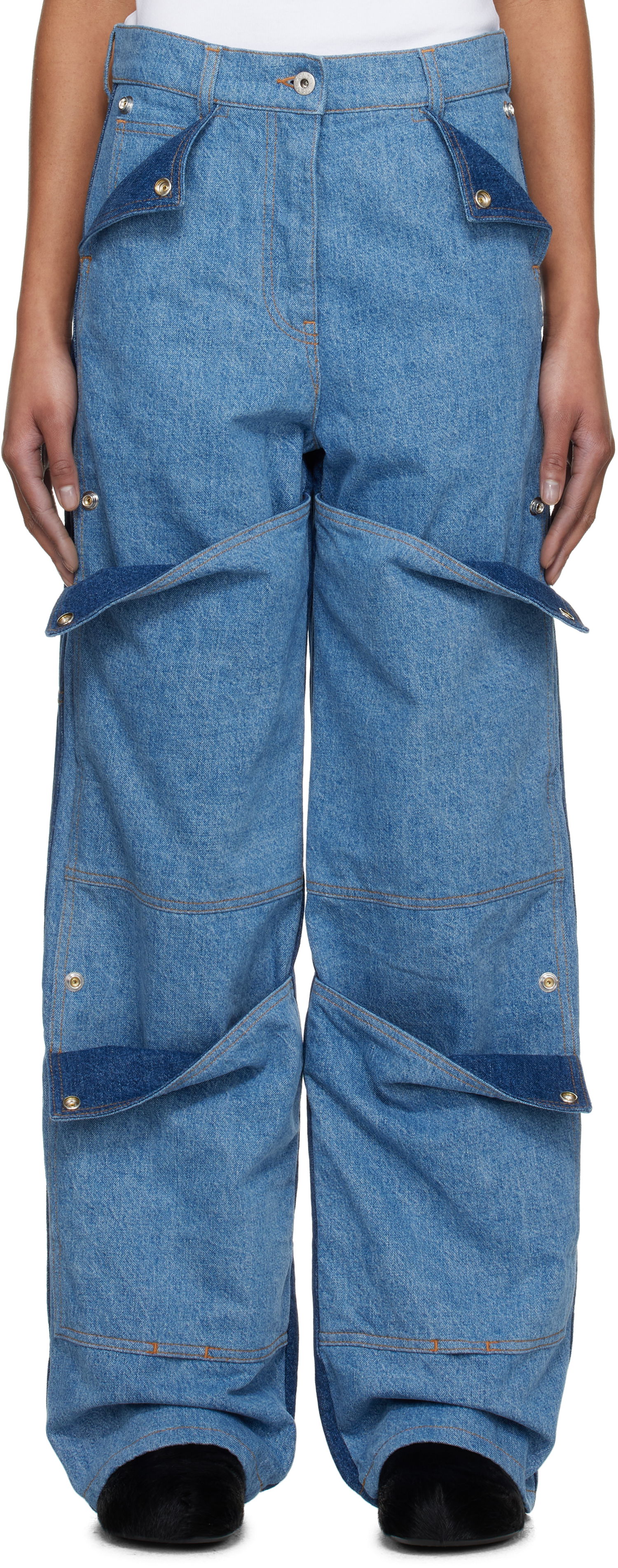 Kavbojke KENZO Kenzo Paris Multipocket Cargo Jeans Modra | FF52DP2306B4, 0