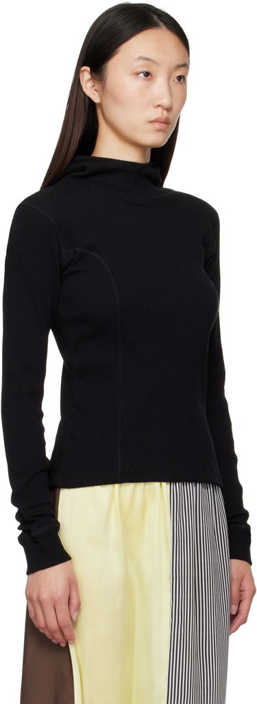 Pulover Baserange Baserange Hanifa Ribbed Hoodie Črna | TTHH-RCR-AU25, 1
