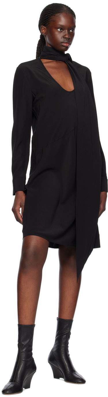 Obleke Helmut Lang Helmut Lang Scarf Midi Dress Črna | O01HW605, 3